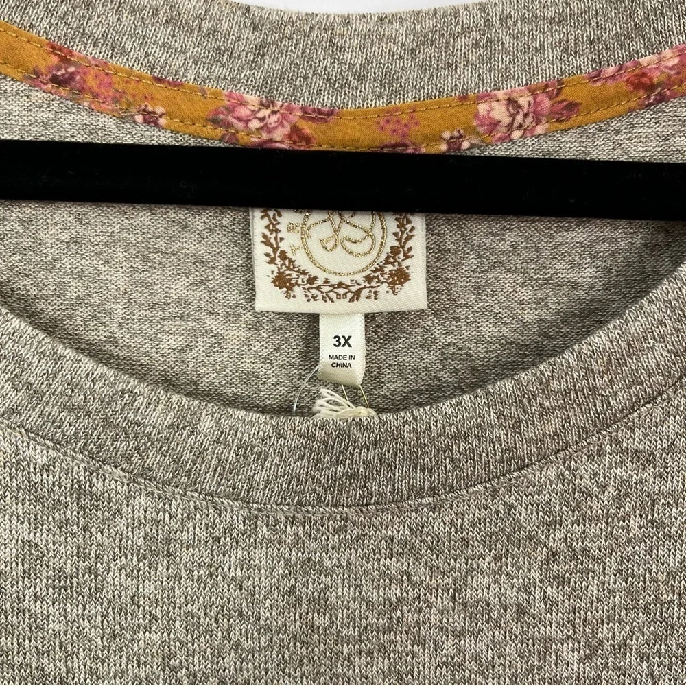 Football Lightweight Heathered Tan Game Day Sweater with Brown Buttons Sz 3X NWT